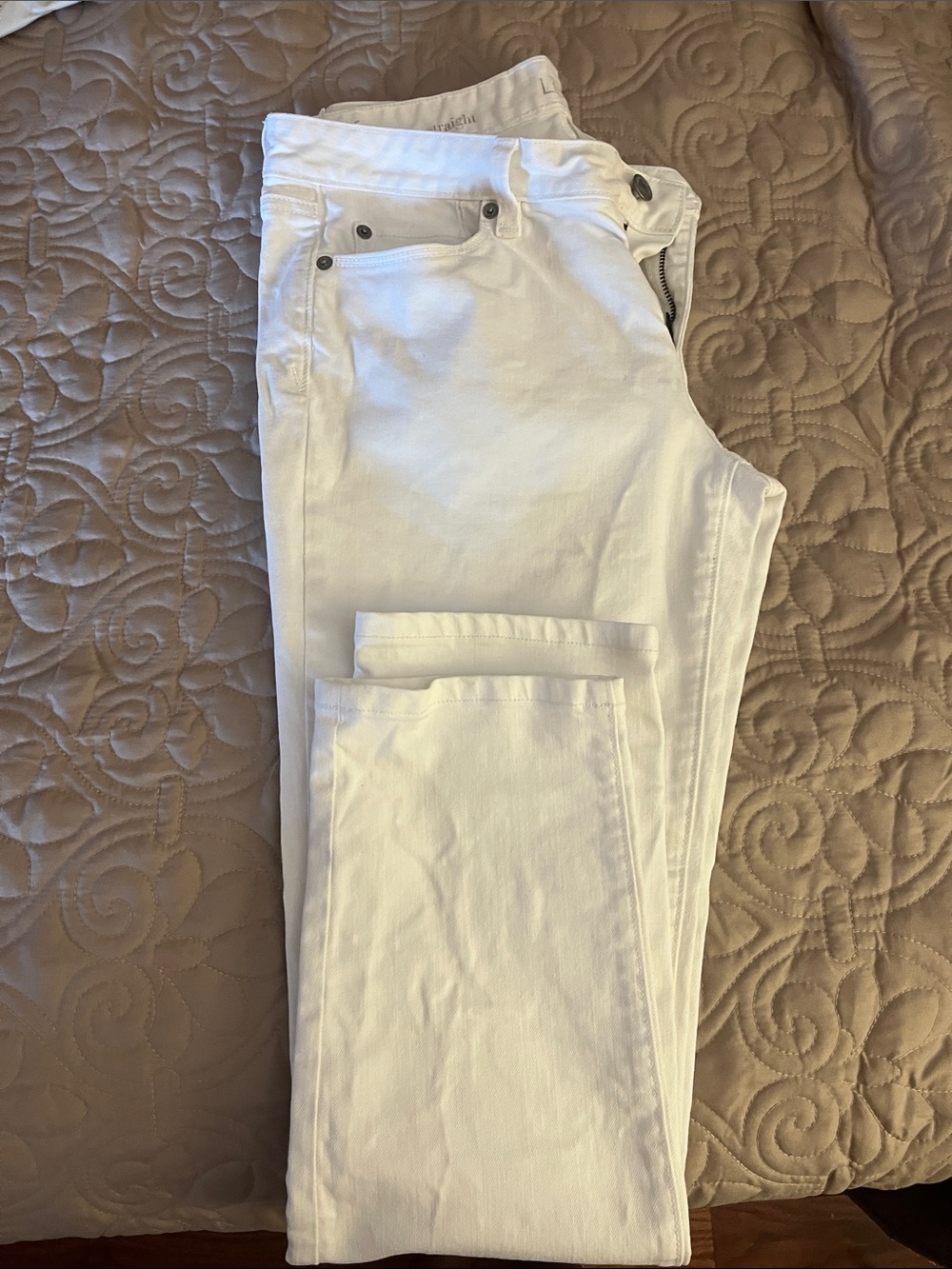 Loft White Modern Straight white jeans